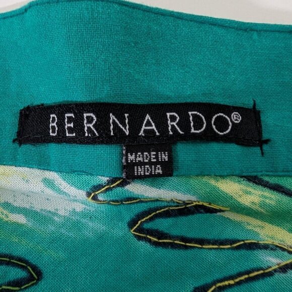 NEW Bernardo Palm Tree Skirt Womens Size XL Blue Sequins 100% Cotton Tropical - Picture 9 of 14